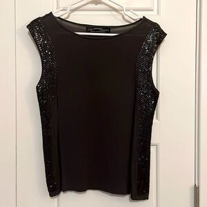 All Saints Sequin Dark Grey Top